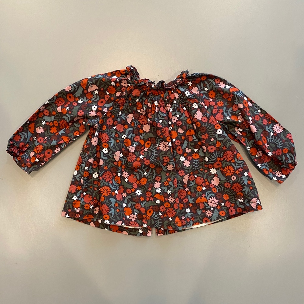 Burberry Smocked Floral Top